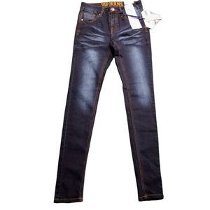 VIP mid rise destructed sculpting stretch blue jeans sz 5/6 NEW!